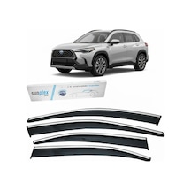 Sunplex Toyota Corolla Cross 2020- Krom Cam Rüzgarlığı 4 Parça