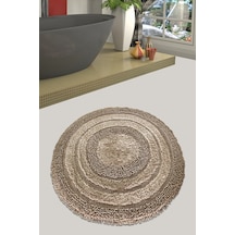 Macoroni Taş 100X100 Cm Banyo Halısı %100 Doğal Pamuklu