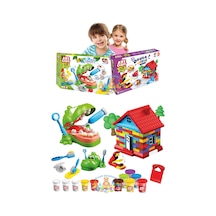 Oyuncak Hamur Ev Set Dino Dişçi Hamur Set 880 Gr Set