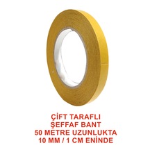 Çift Taraflı Sarı Taşıyıcılı Bant 50 M. Uzunluk 10 Mm Eninde