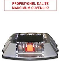 11921 Slk Solar Yol Butonu Güneş Enerjili, 3+3 Led Flaşör, Alüminyum Gövde, Ip65 Koruma