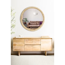 Meander El Yapımı Rattan Yuvarlak Dekoratif Ayna 80cm 8905 Naturel