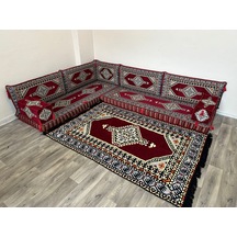 Coton Şark Köşesi Saraylı Desen Minder Takımı 10 Parça Bordo