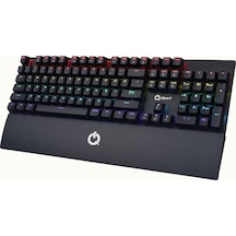 Qpart MECH-2000 Blue Switch Bilek Destekli Rgb Kablolu Mekanik Klavye