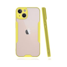 Apple  Uyumlu - iPhone 14 Plus Kılıf Platin Silikon - Sarı Çok Renkli