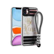 Zore İphone 11 Uyumlu Desenli El Askılı İpli Ogaa Astana Silikon Kılıf-be Kind