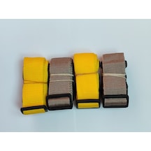 2 Adet Sarı 2 Adet Bej Valiz Kemeri 4 Cm Toplam 4 Adet Çok Renkli