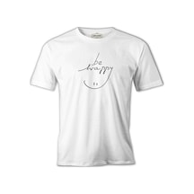 Smile When Happy Beyaz Erkek Tshirt