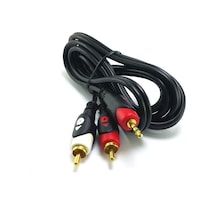 Electroon 2Rca 3.5Mm Stereo Aux Kablo 1.5 Metre Gold