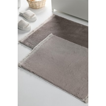 Buççin Online Mağaza Puffy Yumuşak Yıkanabilir Düz Saçaklı Peluş Kaydırmaz Taban 2'li Banyo Paspası Kahve 60x100-40x60 Po Çok Renkli