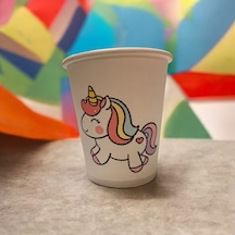 Unicorn Doğumgünü Parti Temalı Tek Kullanımlık 7 Oz 50 Adet Karton Bardak