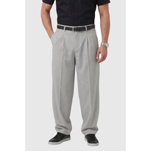 Deep Sea Deepsea Gri Baggy Fit Pileli Kumaş Pantolon Likralı, Beli Lastikli Rahat Kesim Erkek Pantolon 2600920
