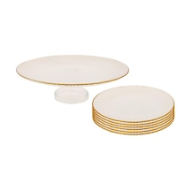 Tuana 7 Parça Kek/pasta/tatlı Seti 1.0 Beyaz Gri