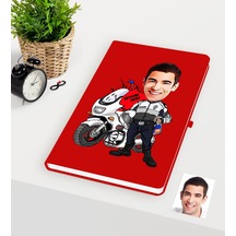 Kişiye Özel Bay Yunus Polis Karikatürlü Kırmızı Defter Kırmızı