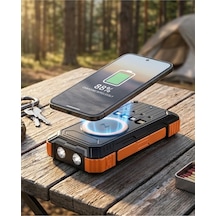 20000 Mah Powerbank Güneş Enerjili Kablosuz Şarj Hızlı Şarj Taşınabilir Batarya Siyah 99825651
