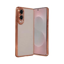 Samsung Galaxy S25 Uyumlu Edge Lensli Silikon - Çöl Titanyum