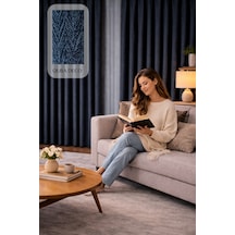 Balıksırtı Dokulu Premium Jakar Fon Perde Salon Oturma Odası Yatak Odası Çocuk Odası Lacivert