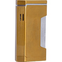 Çift Torch Pürmüz Gold-gümüş Metal Puro Çakmağı - Tr7899