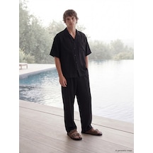 Lcw Vision Siyah Relax Fit Erkek Pileli Pantolon