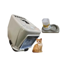 2 Li Set Xxl Kapalı Kedi Tuvaleti Kürek Ve 1.5 Litre Mama Ve Su Kabı