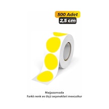 Yuvarlak Kesim Ambalaj Etiketi - Sarı Renk - 2,5cm - 500 Adet Yuvarlak Kesim Ambalaj Etiketi - Sarı Renk - 2,5cm - 500 Adet