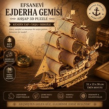 Algwooddesign Ejderha Gemisi Ahşap Maket Seti 823 Parça Dıy 3d Puzzle Yelkenli Gemi Koleksiyoner Modeli