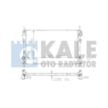 KALE OTO Radyatör 0222271AB Su Radyatörü Transit V184 00-06 2.4D Nac Turbo 1 Sıra Alb