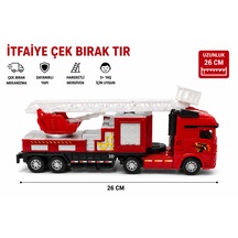 Duman 26 Cm Itfaiye Kurtarma Kamyonu Hareketli Sepetli Oyuncak Itfaiye