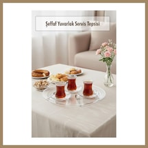 Bezos Şeffaf Yuvarlak Servis Tepsisi 33 Cm 22