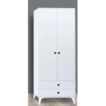 2 Kapılı Çekmeceli Aynasız Beyaz Dolap