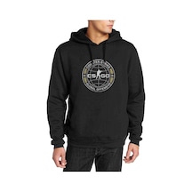 Cs Go Menu Baskılı Siyah Erkek Kapşonlu Sweatshirt