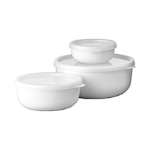 Lumina Saklama Kutusu, 3 Parçalı Set, Buzdolabı, Derin Dondurucu, Buharlı Pişirme Ve Mikrodalga Fırın İçin Kapaklı Saklama Kapları, 250 Ml, 750 Ml Ve 1500 Ml Beyaz 7009
