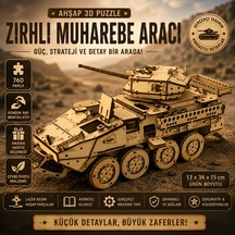 Zırhlı Muharebe Aracı Ahşap Maket Seti Dıy 3d Puzzle M1296 Tank Koleksiyoner Modeli 760 Parça