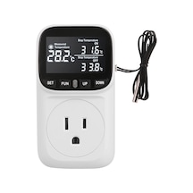 Springsun Tc02 Sıcaklık Kontrol Cihazı, 110v 15a Akıllı Termostat, Dokunmatik Ekran, Sayısal Gösterim, Soğutma-ısıtma, Akvaryum-pet Uyumlu, Beyaz-siyah, Abd Standardı