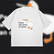 Tarzsokak Peace Was Never An Option Unisex Pamuklu Nefes Alan Kalın Kumaşlı Beyaz