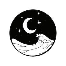 Mehtap Ay Ve Yıldız Temalı Kaliteli Kaliteli Sticker 10 X 10 Cm