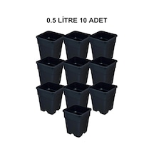 Grow Wizard Plastik Kare Saksı 0.5 Litre 10 Adet