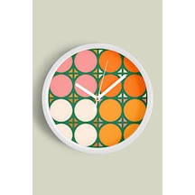 Modern Duvar Saati - 25cm - Önü Camlı Beyaz Kasa - Sessiz Mekanizma-jh0173 Beyaz