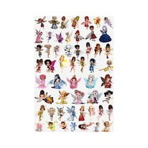 54 Adet Fairycore Periler Sticker Seti - Etiket Seti Scrapbook Bullet Journal Çok Renkli