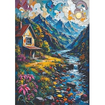 Nova Puzzle 1000 Parçalık Dere Kenarında Büyülü Ev Puzzle - Dere Puzzle 41212