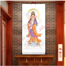 Tarzı 8-s-nanhai Guanyin Portresi, Bodhisattva Asılı Boyama, Zarif Dini Feng Shui Kaydırma Asılı Boyama