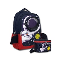 Ümit Çanta Erkek Çocuk Astronot Baskılı Okul Çantası+beslenme Çantası Seti - Setumt6000b Lacivert