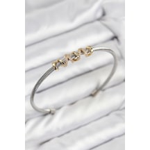 316l Çelik Zirkon Taşlı Model Gold Ve Gümüş Renk Kadın Bileklik