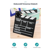 Küçük Boy Dekoratif Sinema Klaketi - Ahşap - 20x20 Cm Standart