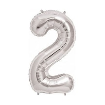 Benim Marifetlerim 2 Rakamı Gümüş Folyo Balon 16 inch 40 Cm
