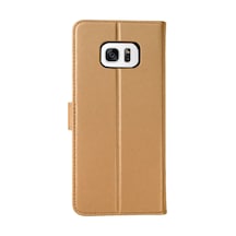 Samsung Galaxy Uyumlu S7 Edge Trend S Plus Kapaklı Kılıf - Gold İtark47592