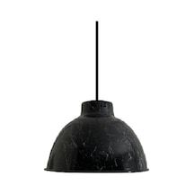 Rsylight Retro Siyah Üzeri Beyaz Desenli Dekoratif Tekli Rustik Metal Sarkıt Avize 43 Cm