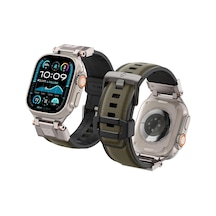 Apple Watch 49/46mm Ultra 4/3/2/1 / Seri 12/11/10 İle Uyumlu Kordon Kayış Band Durapro Armor Military Green - Amp09102 Çok Renkli