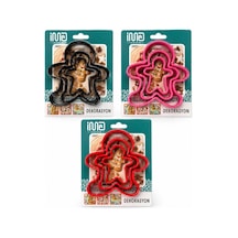 3 Boy Metal Silikon Kenar Kılıflı Kurabiye Kalıp Seti 8 X 5.5cm - 9.5 X 8cm - 13.5 X 11cm - Herhangi Çok Renkli