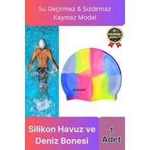 Çok Renkli Su Geçirmez Sızdırmaz Kaymaz Elastik Yüzme Silikon Deniz Havuz Yüzme Bonesi Çok Renkli
